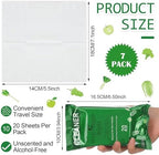7 Pack Fruit Veggie Wipes Total 140 Count Fruit & Vegetable Wash Removes for Removing Pesticides Wax Dirt Portable Safe Vegetable Cleaning Wipes for Home Travel Use(Minimalist)