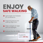 Soulsmart Purple 2 Handles Foldable Smart Easy Up Cane with LED Light