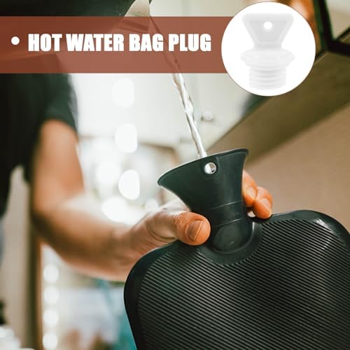 Healeved 2pcs Hot Water Bag Stopper Rubber Hot Water Bottle Cap Plastic Hot Water Sack Plug Anti-Leak Hot Water Bottle Bag Sealing Plug Replacement for Warm Water Bag