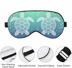 Sea Turtle Sleep Eye Mask Line Art Style Ocean Elements Men Women Sleep Mask with Adjustable Strap Eye Cover Eye Shade for Travel, Nap,Meditation