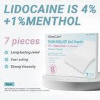 ishancare Lidocaine 4% + Menthol 1% Patches 14Count Fast Acting Maximum Strength Back Neck, Shoulders, Knees, Elbows Pain Relief - Temporary Nerve & Joint Pain Solution