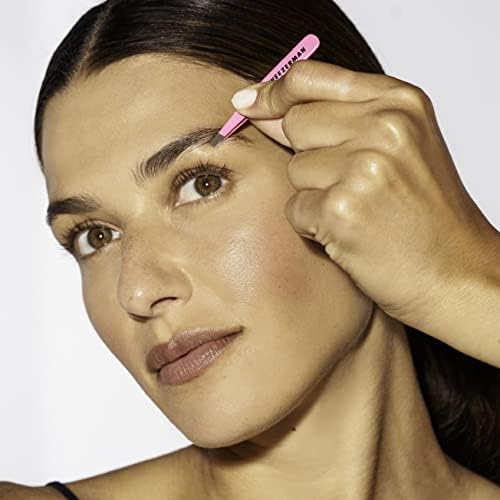 Tweezerman Mini Slant Tweezer - Tweezers for Eyebrows, Travel Tweezers for Eyebrows, Facial Hair (Neon Pink)