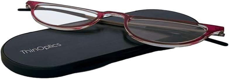 Always With You Crescent Full Frame Reading Glasses with Case - Thin Lightweight Readers