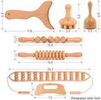 Wooden Massage Tool Set, 7-Piece Body Massage Kit for Home Use, Manual Included