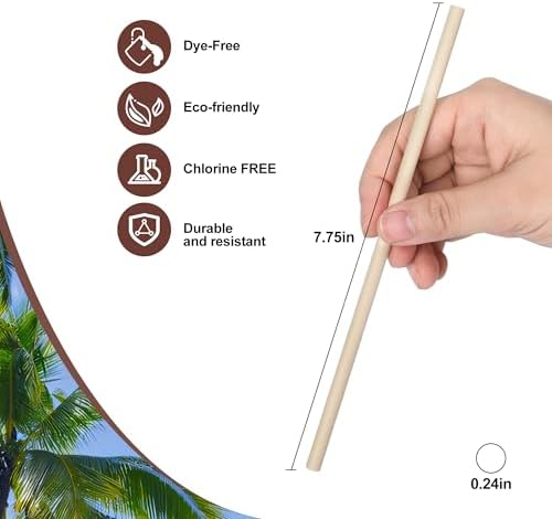 Paper Straws 200 Pack Paper Drinking Straws, Drinking Straws for Juices, Restaurants and Party supplies