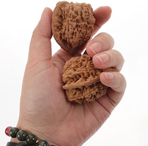 KOMBIUDA 2pcs Walnut Hand Massage Balls Muscle Tension Relief Therapy for Hand Exercise Palm Acupressure and Relaxation