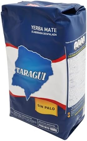 Taragüi Yerba Mate No Stems, 1kg - 2.2 lbs (Blue Pack)
