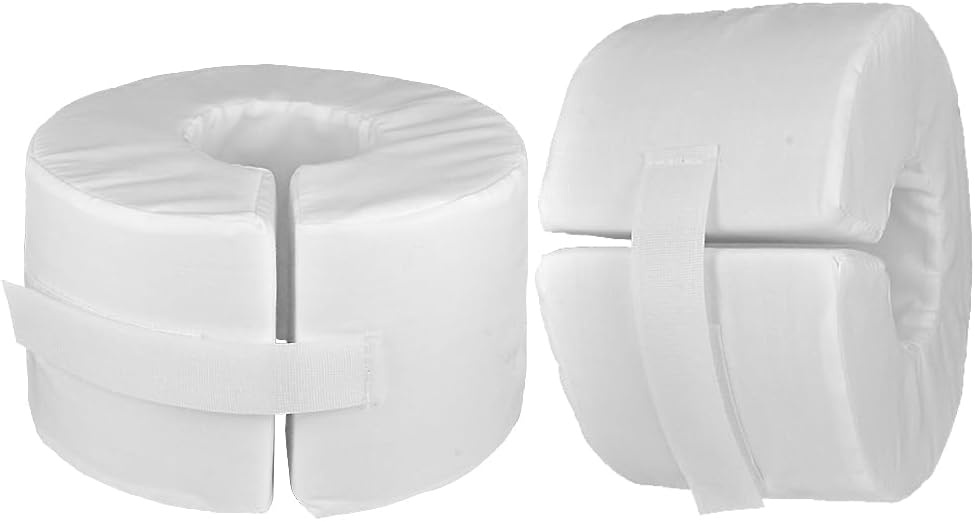Foot Support Pillows for Pressure Sores, 1 Pairs of Ankle Heel Elevator Protection Support Pillow for Soreness and Healing, White