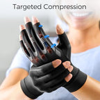 FREETOO Hand Compression Gloves for Swelling, Neuropathy, Arthritis Gloves for Women for Pain, Typing, Sleeping, Carpal Tunnel Gloves with Grip for Daily Use Fits Palm 6.5''-7'' Black XS