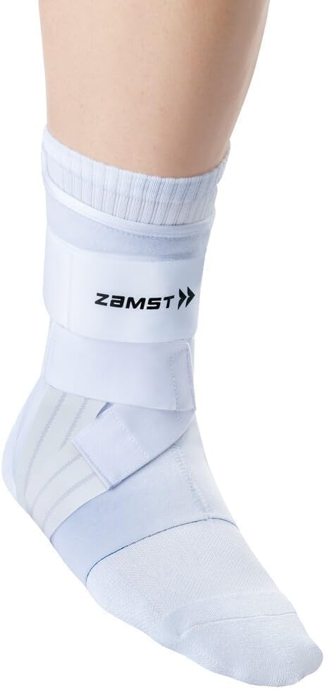 Zamst A1 White Ankle Brace for Sports - Breathable Sports Ankle Support for Men and Women with Adjustable Three Way Straps for Moderate Lateral Ankle Sprain - Right, Medium