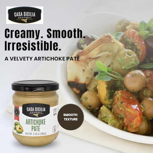 CASA SICILIA Artichoke Patè Spread, 180 gr, Product of Sicily, Italy (Pack of 1)