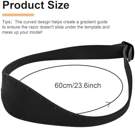 Neckline Shaving Template and Hair Trimming Guide (Black), Silicone Curved Haircut Band for DIY Haircutting Creating Clean Straight Neck Hairline, Fade and Taper Guide for Hair Clippers