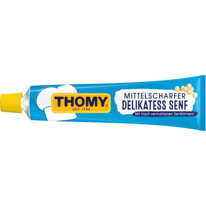 Mittelscharfer Delikatess Senf Medium Hot German Mustard - 3 x 100 ml - Thomy - Germany