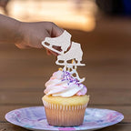 Rsstarxi 24 Pack Ice Skating Cupcake Toppers Glitter Ice Sports Theme Cupcake Picks Baby Shower Cake Decorations for Skating Theme Kids Birthday Party Supplies Silver