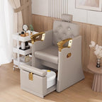 LOUVIXA Pedicure Station for Nail Tech, No Plumbing Pedicure Chair with Massage Pedicure Tub (Grey-Golden)