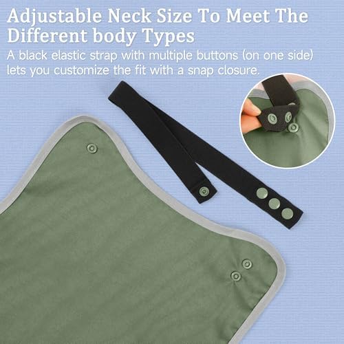 Adult Bibs-3 Pcs Washable Clothing Protector with Upgraded Crumb Catcher