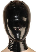 Latex Mask Black Hood Braces 15cm Nasal tube Sealed nostril Zipper Party Passion Rubber BH25