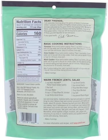 Bob's Red Mill Petite French Green Lentils, 24 Oz
