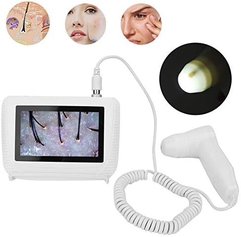 Dioche Skin Diagnosis Hair Analyzer Machine, 5 Inch HD LCD Screen Digital Skin Detector Rechargeable Scalp Hair Follicle Oil Magnifying Detector Analyzer Skin Pigment Tester