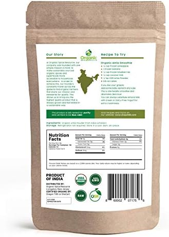 Organic Amla Powder - 1.1 lbs or 17.54oz | Amalaki, USDA Organics, Non-GMO, Kosher, Halal - 100% Raw and Natural, by SHOPOSR