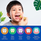 GuruNanda Dental Floss Picks, Berry Flavor, 90 Count, for Kids | Pack of 2 | Giraffe-Shaped | Anti-Slip Design | Ages 3+