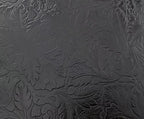 Embossed Leather Pieces with Floral Pattern, Decorative Textured Material, Multiple Sizes to Choose from (Black 8×12 inches)