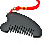 Gua Sha Scraping Massage Tool Comb Black Bian Stone Needle Gossip