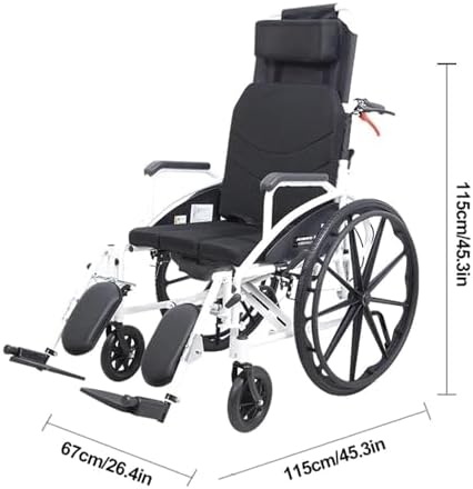 Light Wheelchairs High Back Aluminum Wheelchair Removable Headrest Reclining Transport Wheelchair Travel Wheelchairs