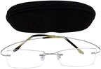 Titanium Frame Rimless Reading Glasses in 24 Strengths and 5 Colors