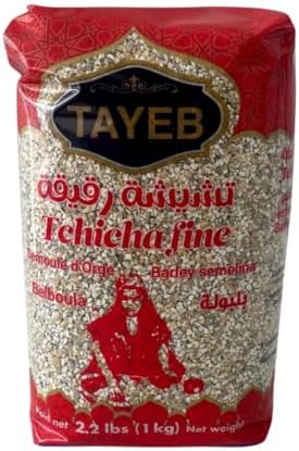 TAYEB Moroccan Tchicha Fine Barley Semolina 2.2lbs (1kg) - Premium Semoule d’Orge for Cooking