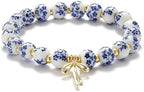 Beads Bow Charm Bracelet for Women Flower Vintage Bracelet Handmade Stretch Beaded Dainty Romantic Jewelry Gifts