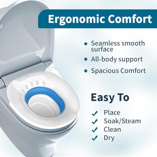Msiori Sitz Bath for Toilet Seat, Hemorrhoids and Postpartum Care - Yoni Steam Seat - Pregnant Women and Perineal Care, Sits Bath Kit for Women - Collapsible