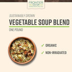 Frontier Co-op Organic Vegetable Soup Blend 1lb - Low Sodium Soup Mix, Dehydrated Veggies and Parsley - Dried for Ramen, Stew