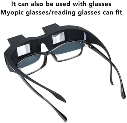 XUMIUZIY Lazy Reader Glasses, 90 ° Angle Horizontal HD Bed Prism Spectacles Eyeglasses, Reading Glasses, Neck Relaxer for Lying down Reading and Watching