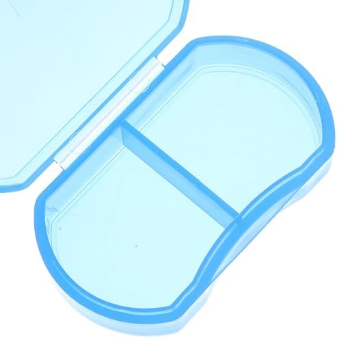 FOMIYES Small Portable Medicine Case 6pcs, 2-Compartment Pill Organizer Boxes with White and Blue, Mini Travel Storage for Tablets and Vitamins