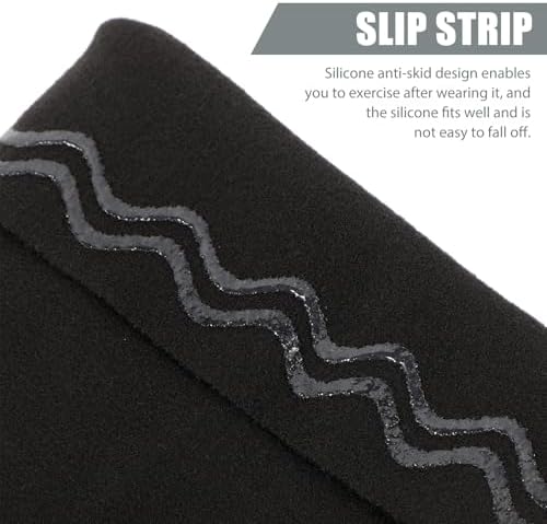 Thermal Knee Support Sleeves with Non-slip Grip, Black L Size, 2pcs Set Warm Knee Braces for Outdoor Sports, Cycling, Skiing, and Running, Breathable Protective Pads for Men
