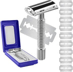 Double Edge Safety Razor for Unisex, 10 Platinum Coated Double Edge Blade Refills Safety Razo, Women Men's Razor with a Delicate Box,