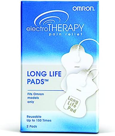 OMRON Long Life Pads for TENS Unit Muscle Stimulator - Standard - Drug-Free Pain Relief - Includes 2 Reusable TENS Unit Pads - Durable, Reusable & Washable