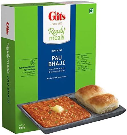 Gits Ready to Eat Pav Bhaji, 900g (Pack of 3 X 300g Each)