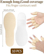 10pcs Castor Oil Pack Wrap for Fingers, Reusable Castor Oil Compress Pack for Finger and Thumb, Soft Organic Cotton, Self Adhesive Adjustable Finger Wraps
