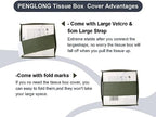 Tissue Box Cover 5X5X5'' PU Leather Tissue Holder Square Tissue Cube Box Organizer for Bathroom Vanity Countertop, Car, Night Stands, Office, Home, Kitchen (1Pack, Dark Green)