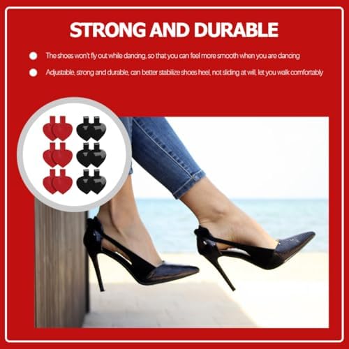 Didiseaon 6 Pairs Adhesive High Heels Pads and Heel Inserts Pu Leather Non-Slip Liners Shoe Strap Holder for Comfort and Anti-Slip Use