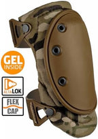 ALTA 50453.16 AltaFLEX Gel Insert Heavy Duty Knee Protector Pad, MultiCAM Cordura Nylon Fabric, AltaLOK Fastening, Flexible Cap, Long, Coyote