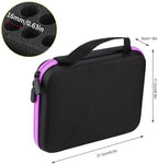OUKENS Essential Oil Carrying Case, 1-3ml 63 Slots Hard EVA Shell Essential Oils Storage Organizer Bag with Foam Insert and Carrying Handle (Purple)