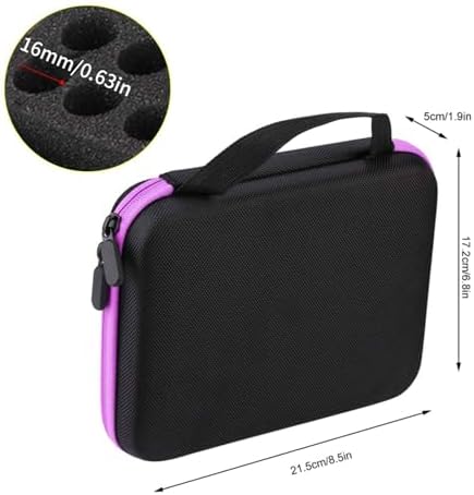 OUKENS Essential Oil Carrying Case, 1-3ml 63 Slots Hard EVA Shell Essential Oils Storage Organizer Bag with Foam Insert and Carrying Handle (Purple)