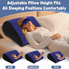 Inflatable Wedge Pillow for Traveling - Portable Bed Wedge Cushion for Feet Elevation,Back,Knee Support & Acid Reflux Relief,Wedge Pillows with Eye Mask for Sleeping,Seniors,Snoring on Chair,Sofa Use