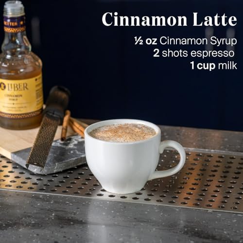 Liber & Co. Cinnamon Syrup for Coffee & Cocktails – Real Cinnamon Oleoresin Drink & Latte Flavoring, Fall & Winter Recipes, Tiki Cocktails – Makes 25 Drinks (12.7 oz)