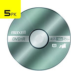 Maxell – 639031, Platinum DVD+R - High Capacity Write-Once Discs for Videos & Digital Storage - 4.7GB Storage with 16X Write Speed Up To 120 Min, Exceptional Archival Life – Pack 5