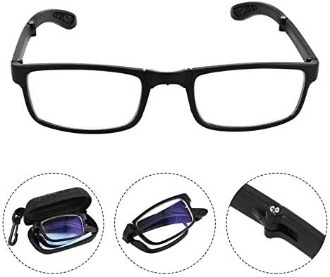 EXCEART - 2.0 Nearsighted Glasses Folding Reading Glasses Black Myopia Glasses Long Distance Eyeglasses with Portable Case