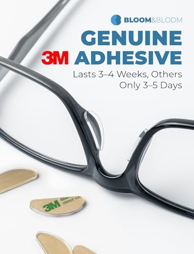 Eyeglass Nose Pads 6 Pairs – Clear Silicone Anti-Slip Stick-On Pads for Glasses, Sunglasses – Adhesive – BLOOM & BLOOM